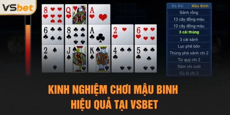 Kinh nghiệm chơi mậu binh hiệu quả tại VSBET