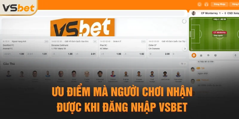 Ưu điểm mà người chơi nhận được khi đăng nhập Vsbet